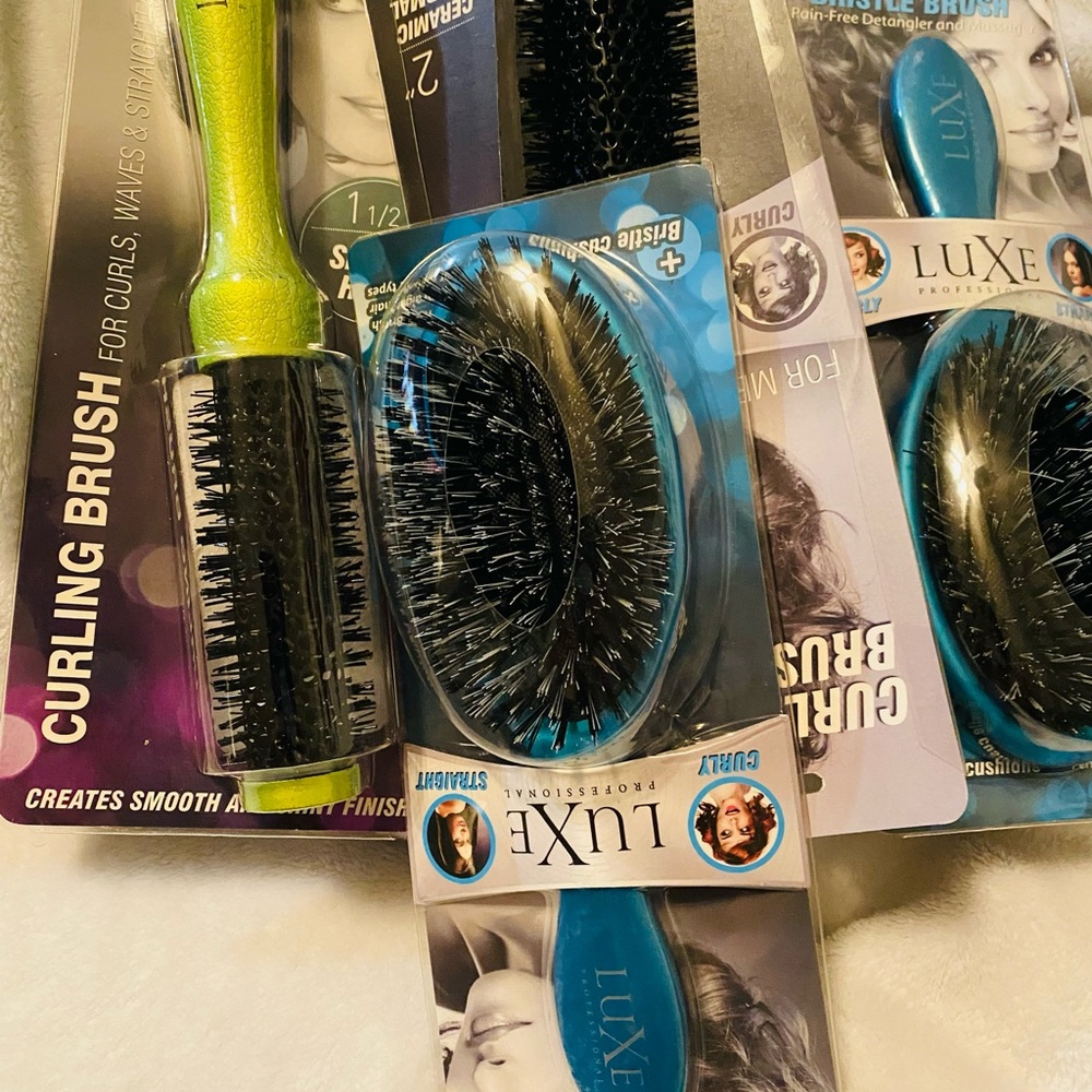 Luxe Bristle Brush set 2 curling brushes 2 straight bushes - Picture 4 of 4